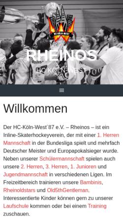 Vorschau der mobilen Webseite www.hckoelnwest.de, HC-Köln-West´87 e.V.