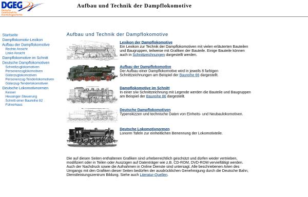 Vorschau von dlok.dgeg.de, Aufbau und Technik der Dampflokomotive