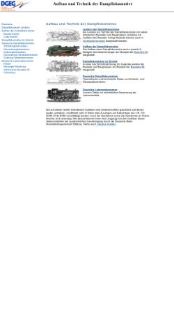 Vorschau der mobilen Webseite dlok.dgeg.de, Aufbau und Technik der Dampflokomotive