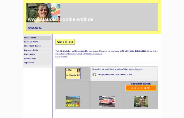 Vorschau von www.claudia-blondie-wolf.de, Homepage Claudia Blondie Wolf
