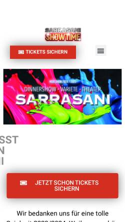 Vorschau der mobilen Webseite www.sarrasani.de, Circus Sarrasani