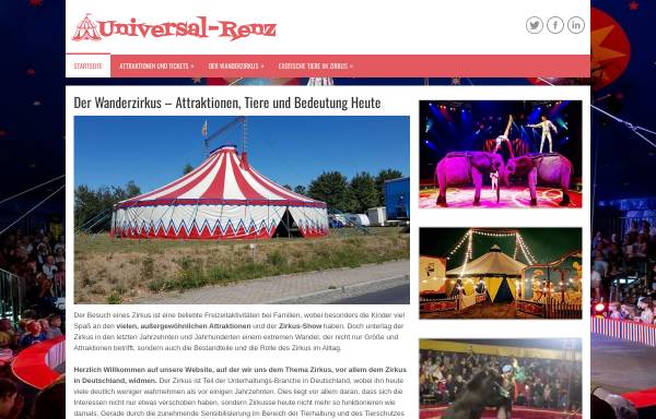 Vorschau von www.universal-renz.de, Circus Universal Renz