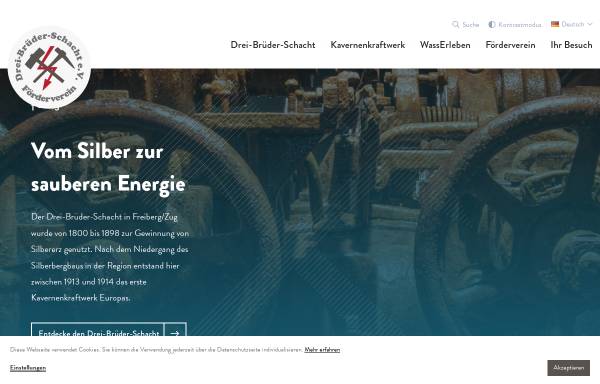 Vorschau von www.drei-brueder-schacht.de, Kavernenkraftwerk im Drei-Brüder-Schacht