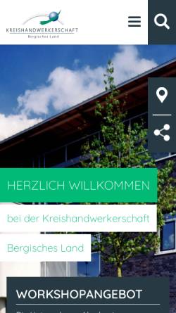Vorschau der mobilen Webseite www.handwerk-direkt.de, Kreishandwerkerschaft Bergisches Land