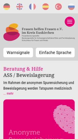 Vorschau der mobilen Webseite www.frauenhelfenfrauen-euskirchen.de, Frauen helfen Frauen e.V.
