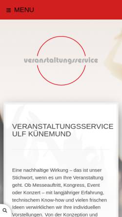 Vorschau der mobilen Webseite www.vsuk.de, Veranstaltungsservice Ulf Künemund