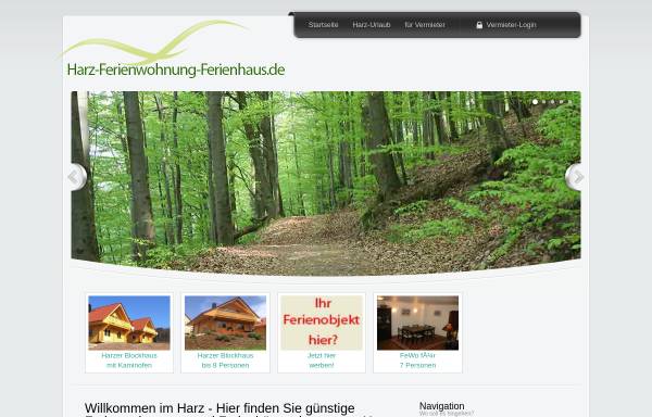 Vorschau von www.harz-ferienwohnung-ferienhaus.de, Harz Ferienwohnungen und Ferienhäuser