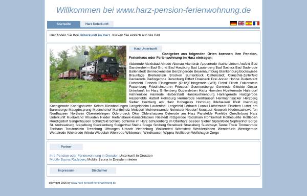 Vorschau von harz-pension-ferienwohnung.de, Pension und Ferienwohnung im Harz