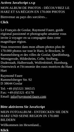 Vorschau der mobilen Webseite www.raymond-faure.com, Fotoalbum