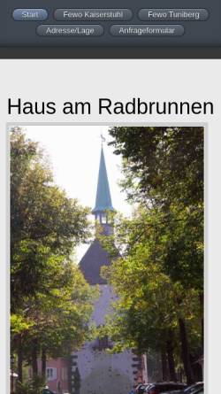 Vorschau der mobilen Webseite www.radbrunnen.de, Ferienwohnung Haus am Radbrunnen