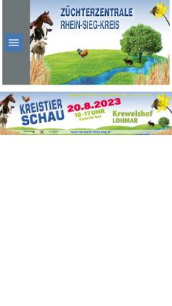 Vorschau der mobilen Webseite www.tierzucht-rhein-sieg.de, Züchterzentrale Rhein-Sieg-Kreis