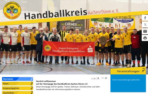 Vorschau von www.handballkreisaachendueren.de, Handballkreis Aachen/Düren
