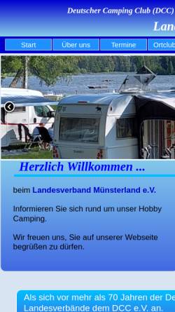 Vorschau der mobilen Webseite www.camping-lv-muensterland.de, Deutscher Camping Club (DCC) Landesverband Münsterland e.V.