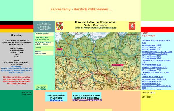 Vorschau von www.ffvso.de, Freundschafts- und Förderverein Stuhr - Ostrzeszow