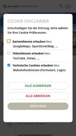 Vorschau der mobilen Webseite www.zweibruecken.de, Stadt Zweibrücken