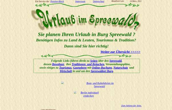 Vorschau von www.spreewald-urlaub.de, Urlaub im Spreewald