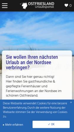 Vorschau der mobilen Webseite www.urlaubsziel-ostfriesland.de, Urlaub in Südbrookmerland