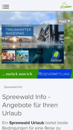 Vorschau der mobilen Webseite www.spreewald-info.com, Spreewald-Info