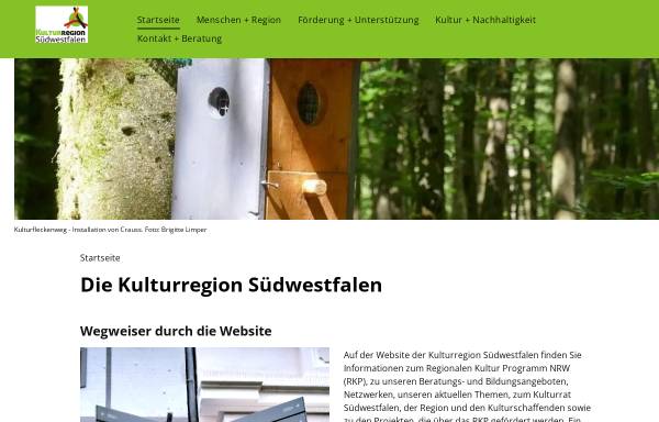 Vorschau von www.kulturregion-swf.de, Kulturregion Südwestfalen