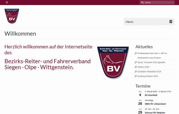 Vorschau von www.unser-verband.com, Bezirks-Reiter- und Fahrerverband Siegen - Olpe - Wittgenstein
