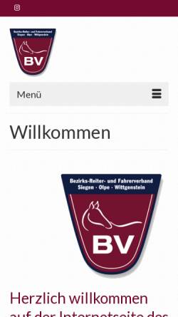 Vorschau der mobilen Webseite www.unser-verband.com, Bezirks-Reiter- und Fahrerverband Siegen - Olpe - Wittgenstein