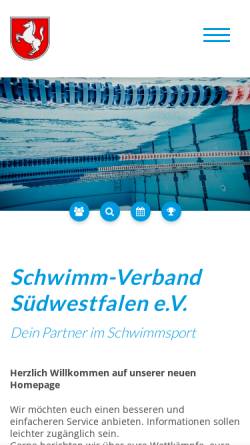 Vorschau der mobilen Webseite www.sv-suedwestfalen.de, Schwimm-Verband Südwestfalen e.V.