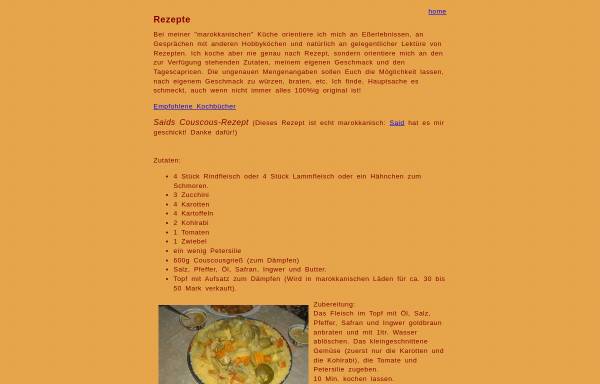 Vorschau von www.suedmarokko.de, Maghrebinische und arabische Küche