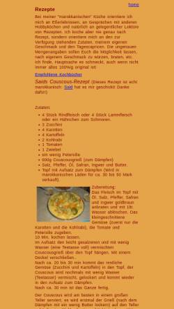 Vorschau der mobilen Webseite www.suedmarokko.de, Maghrebinische und arabische Küche