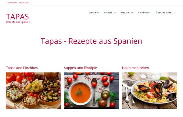 Vorschau von www.tapas.de, Tapas - spanische Küche und Lebensart