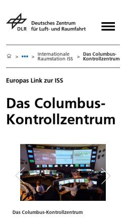 Vorschau der mobilen Webseite www.dlr.de, ISS Information Service