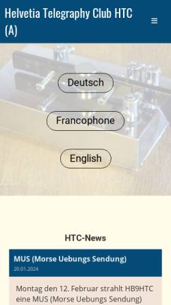 Vorschau der mobilen Webseite www.htc.ch, Helvetia Telegraphy Club (HTC)