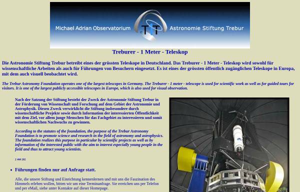 Vorschau von homepages-fb.thm.de, Michael Adrian Observatorium der Volkssternwarte Trebur
