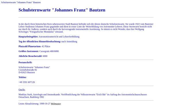 Schulsternwarte Johannes Franz Bautzen
