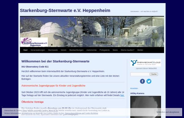Vorschau von www.starkenburg-sternwarte.de, Starkenburg Sternwarte e.V. Heppenheim