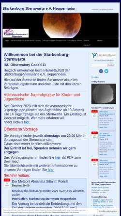 Vorschau der mobilen Webseite www.starkenburg-sternwarte.de, Starkenburg Sternwarte e.V. Heppenheim