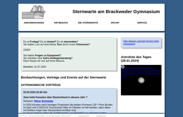 Vorschau von www.sternwarte-bwg.de, Sternwarte Bielefeld-Brackwede