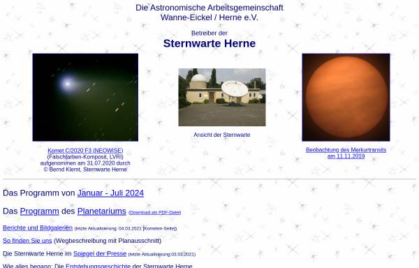 Vorschau von www.sternwarte-herne.de, Sternwarte Herne