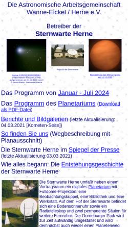 Vorschau der mobilen Webseite www.sternwarte-herne.de, Sternwarte Herne
