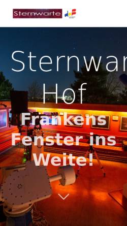 Vorschau der mobilen Webseite www.sternwarte-hof.de, Sternwarte Hof