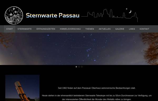 Vorschau von www.sternwarte-passau.de, Sternwarte Passau
