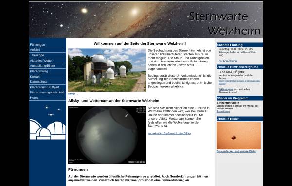 Vorschau von www.sternwarte-welzheim.de, Sternwarte Welzheim