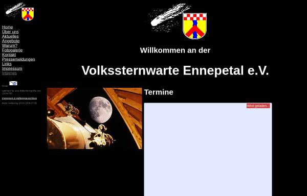 Vorschau von www.volkssternwarte-ennepetal.de, Volkssternwarte Ennepetal