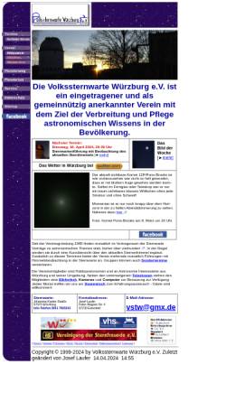 Vorschau der mobilen Webseite www.sternwarte-wuerzburg.de, Volkssternwarte Würzburg
