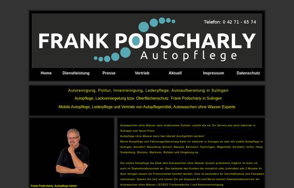 Vorschau von www.mobile-autopflege.com, Mobile Fahrzeugpflege Podscharly