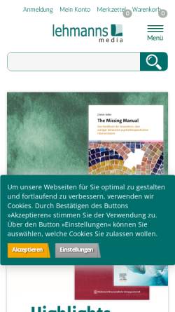Vorschau der mobilen Webseite www.lehmanns.de, Lehmanns Online Bookshop