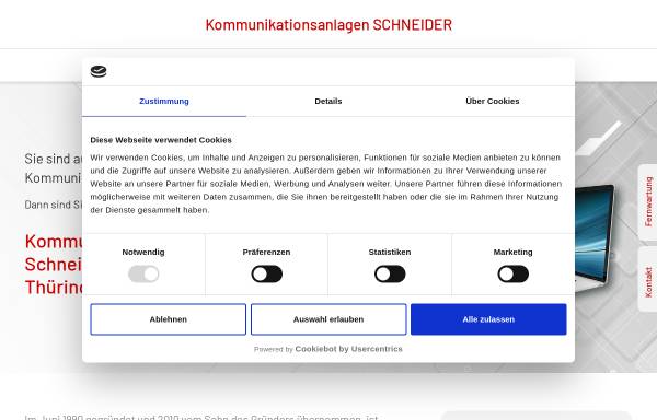 Vorschau von www.kommunikationsanlagen.de, Kommunikationsanlagen Gerhard Schneider