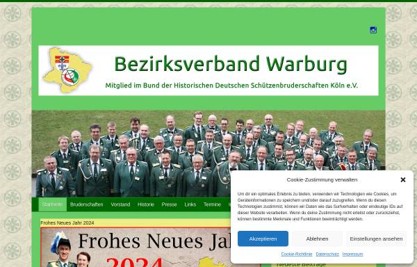 Vorschau von www.bv-warburg.de, Bezirksverband Warburg