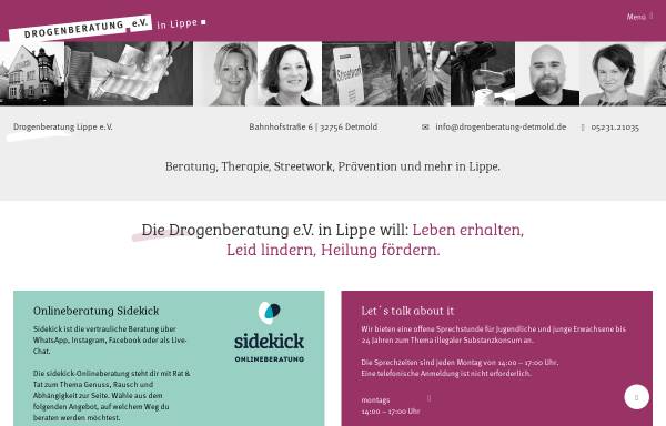 Vorschau von www.drogenberatung-detmold.de, Drogenberatung e.V. Lippe