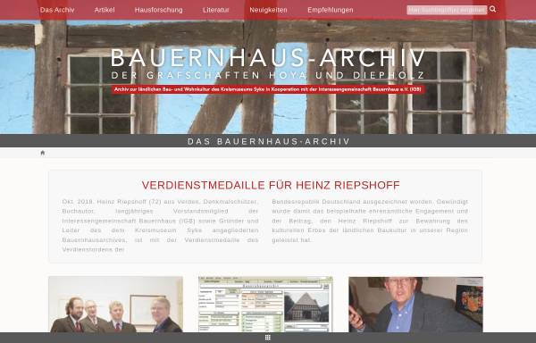 Vorschau von www.bauernhausarchiv.de, Bauernhaus-Archiv der Grafschaften Hoya und Diepholz