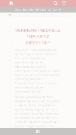 Vorschau der mobilen Webseite www.bauernhausarchiv.de, Bauernhaus-Archiv der Grafschaften Hoya und Diepholz